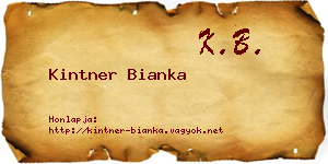 Kintner Bianka névjegykártya